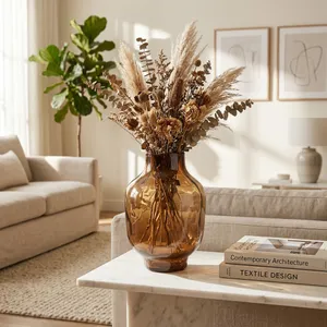 SARAHCLIFF BROWN GLASS VASE 13 (IN) 2