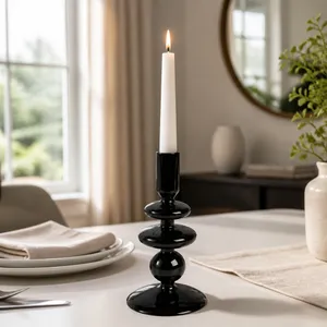 ELLENLAND BLACK CANDLE HOLDER 7 (IN) 10