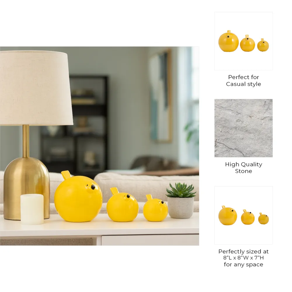 HARKENLEY SET OF 3 YELLOW DECOR 7 (IN)