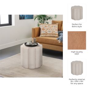 DIGBYRUN WHITE OTTOMAN 18 (IN) 9