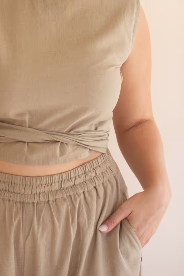 Drawstring Balloon Pant / Oatmeal