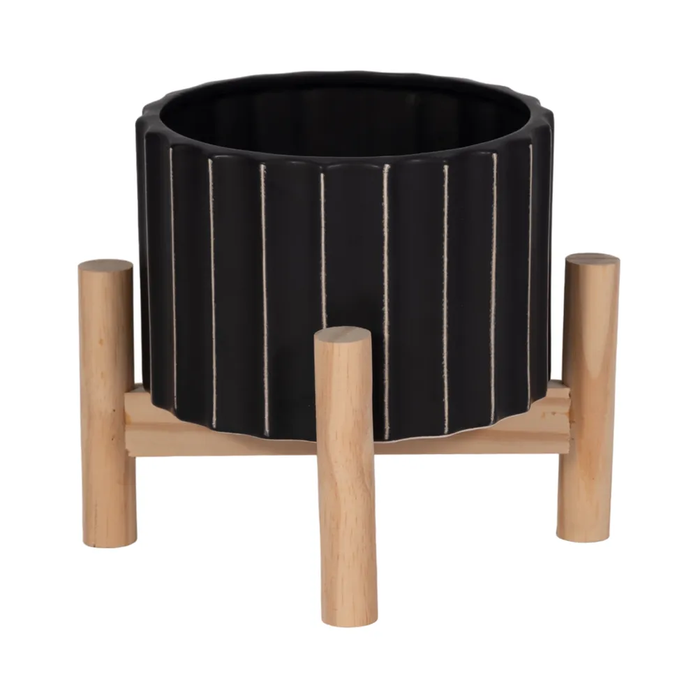 CLAXTONFIELD BLACK PLANTER 6 (IN)