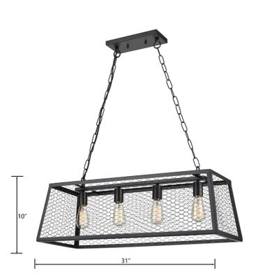 Grange 31″ Wide 4-Light Chandelier - Oil Rubbed Bronze