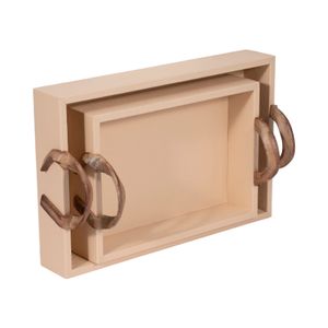 ELDERLEY SET OF 2 BRONZE TRAY 6 (IN) 6