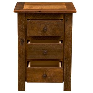 Barnwood Three Drawer Nightstand 5
