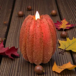 Pear Shaped Moving Flame Grunge Pumpkin 4x4.5in 1