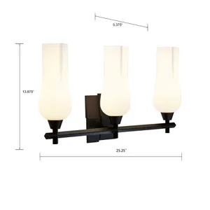 Fleur 25.25'' Wide 3-Light Vanity Light - Matte Black 2