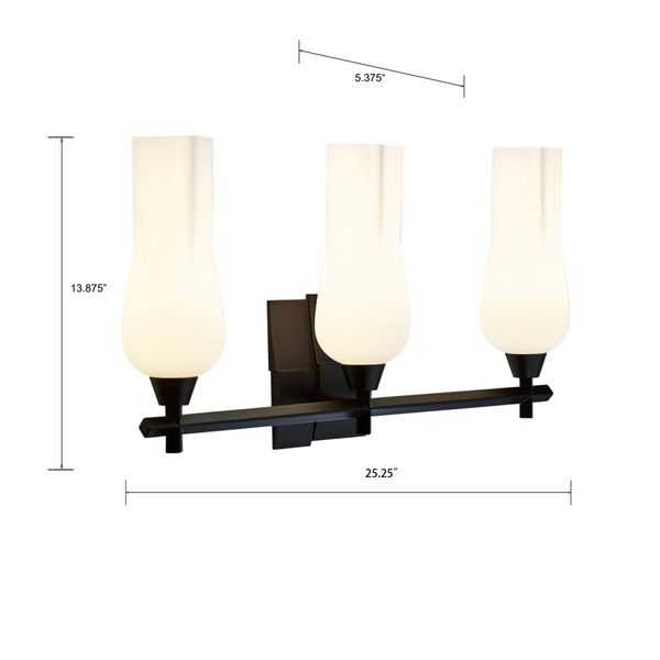 Fleur 25.25'' Wide 3-Light Vanity Light - Matte Black