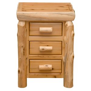 Cedar Log Three Drawer Nightstand - Weathered 4