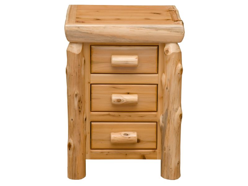 Cedar Log Three Drawer Nightstand - Vintage 4