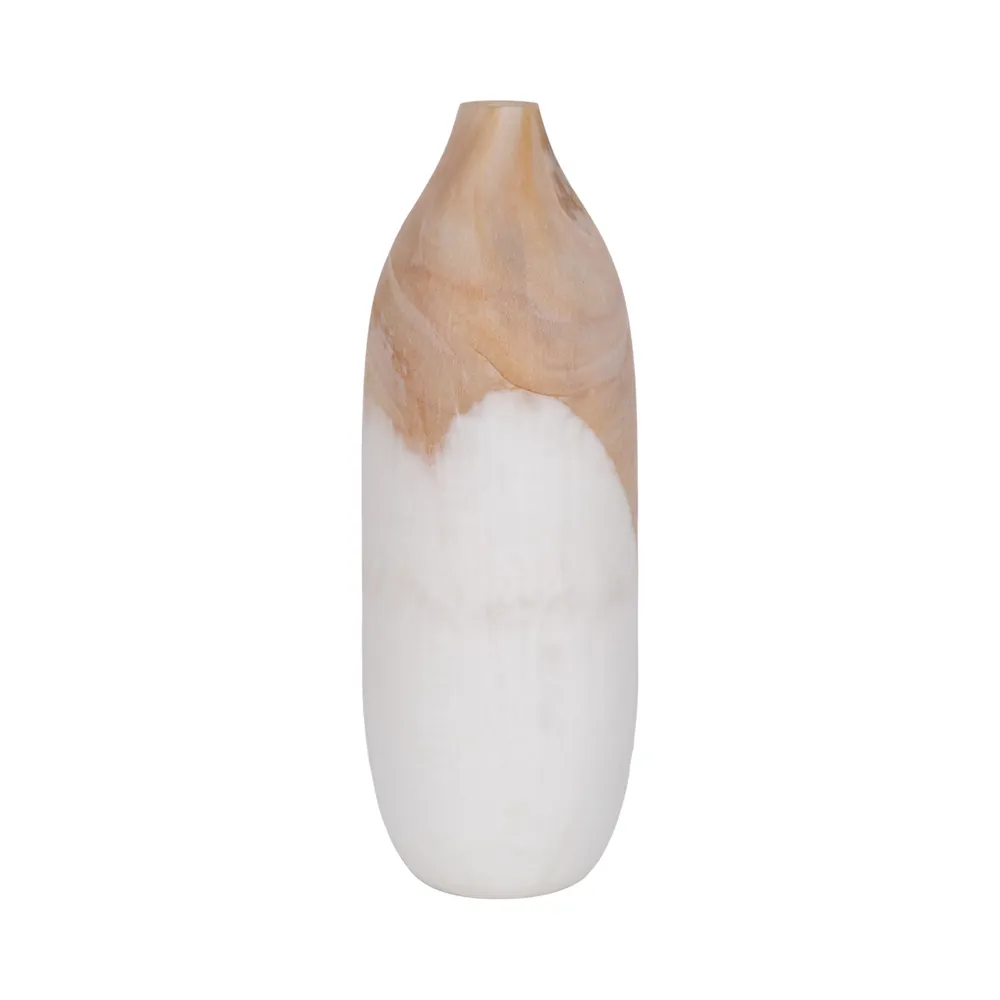 DRAKELEY TAN GLASS VASE 19 (IN)