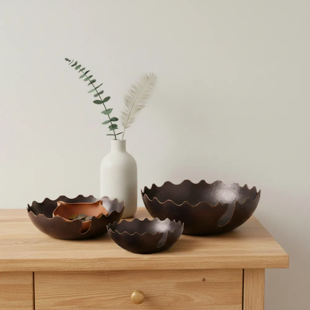 BRENTONSTONE SET OF 3 BLACK BOWLS 6 (IN)