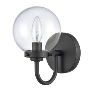 Fairbanks 8.5'' High 1-Light Sconce - Matte Black with Clear 2