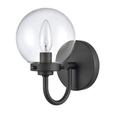 Fairbanks 8.5″ High 1-Light Sconce - Matte Black with Clear