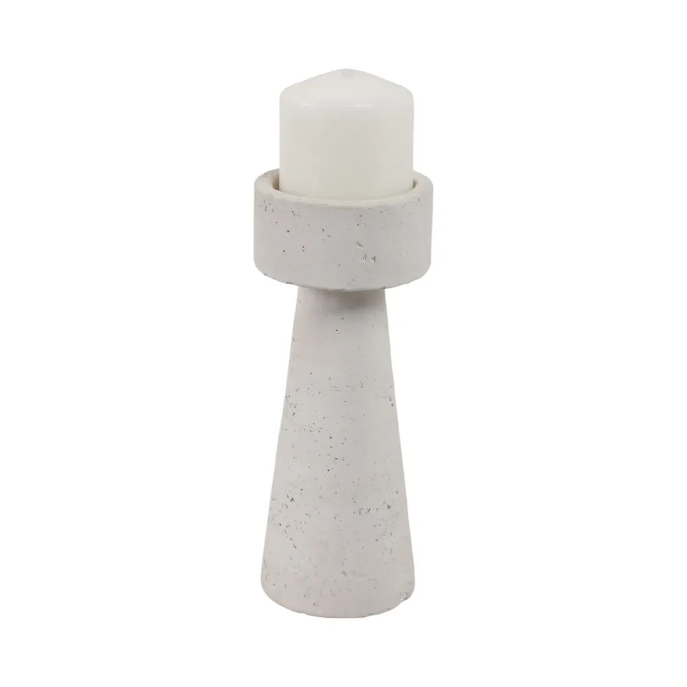 CARLIN WHITE CANDLE HOLDER 10 (IN)