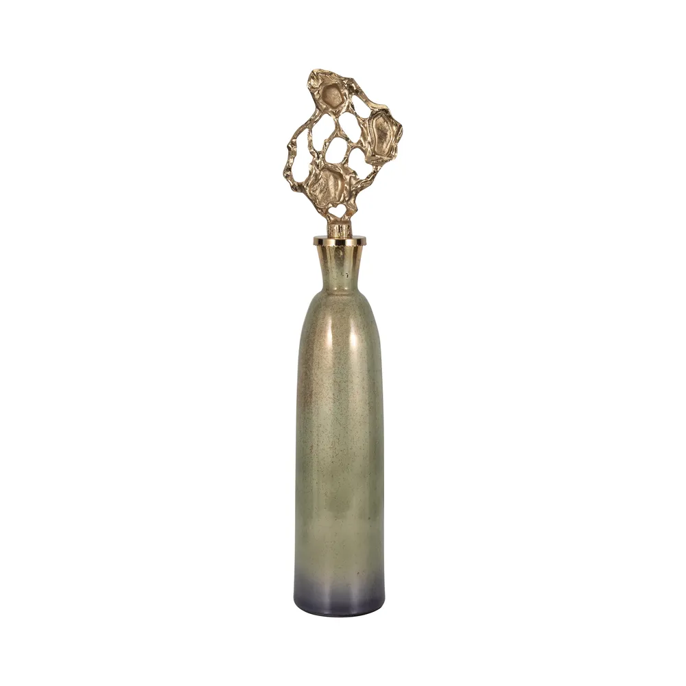 BECKETTWELL GOLD GLASS VASE 35 (IN)