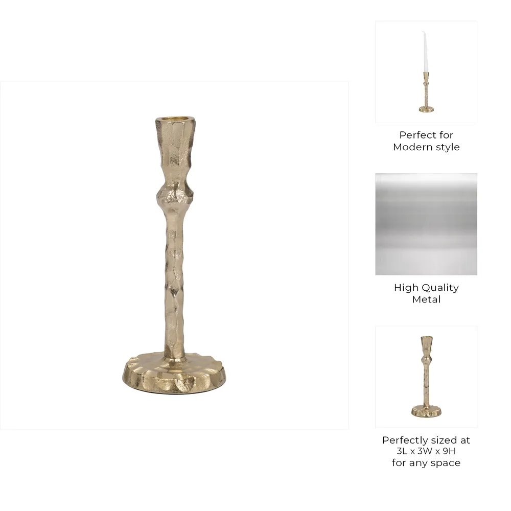 CALECREST GOLD CANDLE HOLDER 9 (IN)