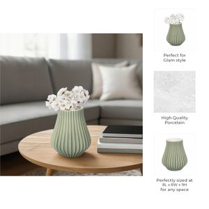 OPALBROOK GREEN VASE 9 (IN) 8