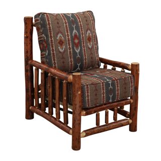 Hickory Log Lounge Chair - Upgrade Fabric - Seat:  Fabric TBD;   Backrest:  Fabric TBD