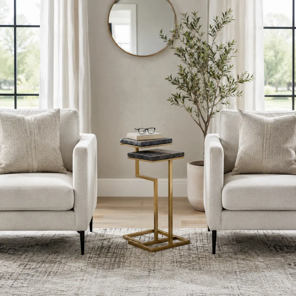 LEILAVALE SET OF 2 BLACK TABLE 25 (IN)