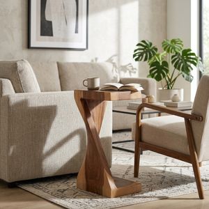 GREERCROSS BROWN TABLE 25 (IN) 2