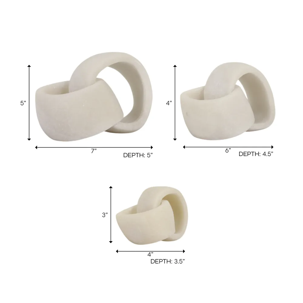 HALEYSHAW SET OF 3 WHITE DECOR 5 (IN)