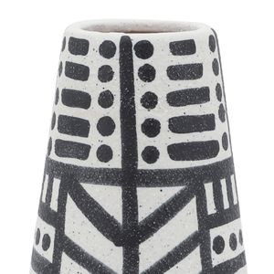 CER, 8" ECLECTIC VASE, BLACK/WHITE 7
