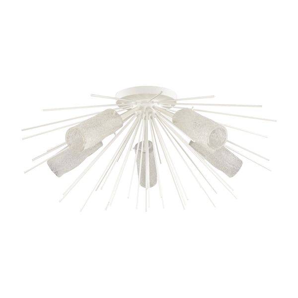 Sea Urchin 32'' Wide 5-Light Semi Flush Mount - White Coral