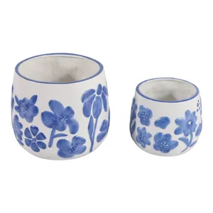NICKGROVE SET OF 2 BLUE PLANTER 7 (IN) 6