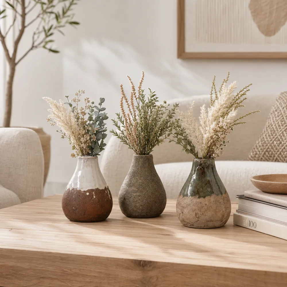 ROSEGROVE SET OF 3 IVORY VASES 5 (IN)