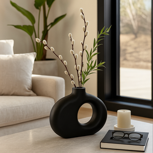 GRIFFINMOOR BLACK VASE 7 (IN) 12