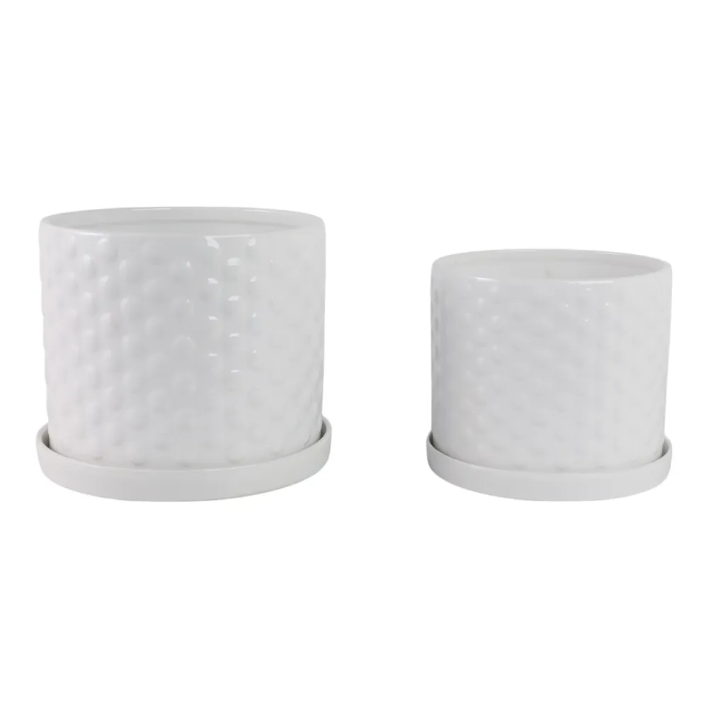DECKERFORD SET OF 2 WHITE PLANTER 10 (IN)