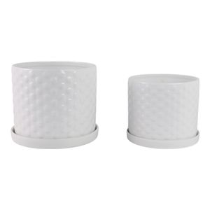 DECKERFORD SET OF 2 WHITE PLANTER 10 (IN) 1