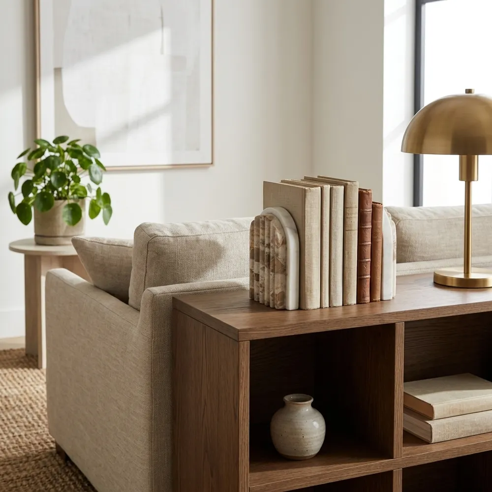 HELENAHAM SET OF 2 TAN BOOKENDS 7 (IN)