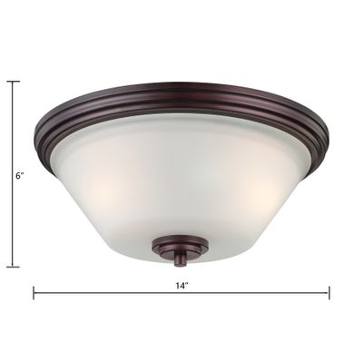 Pittman 14'' Wide 2-Light Flush Mount - Sienna Bronze