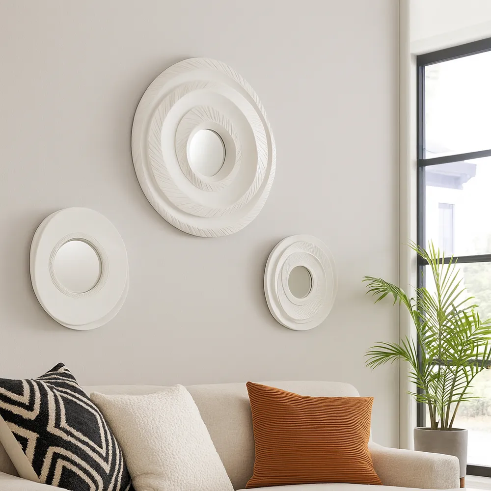 DALETON SET OF 3 GRAY MIRRORS 25 (IN)
