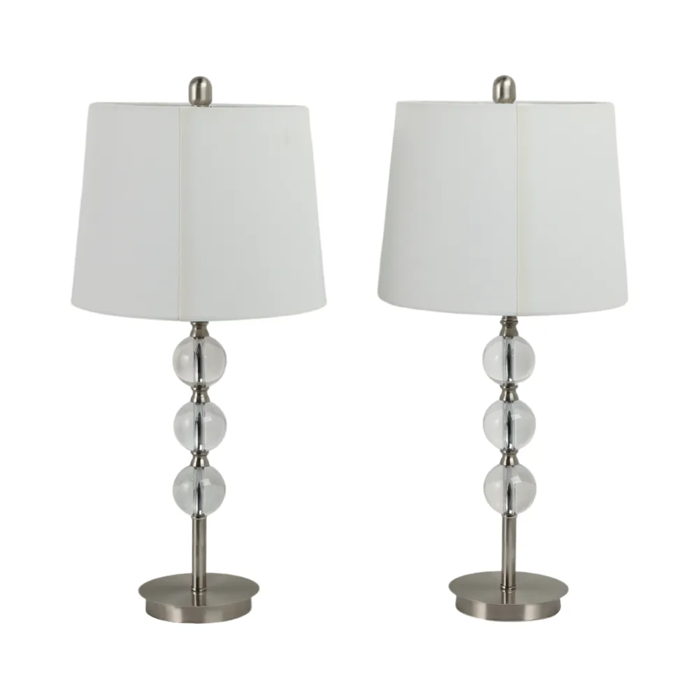 CLARAHAVEN SET OF 2 SILVER LAMPS 27 (IN)
