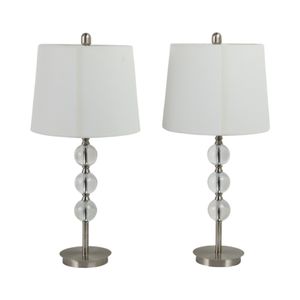 CLARAHAVEN SET OF 2 SILVER LAMPS 27 (IN) 5