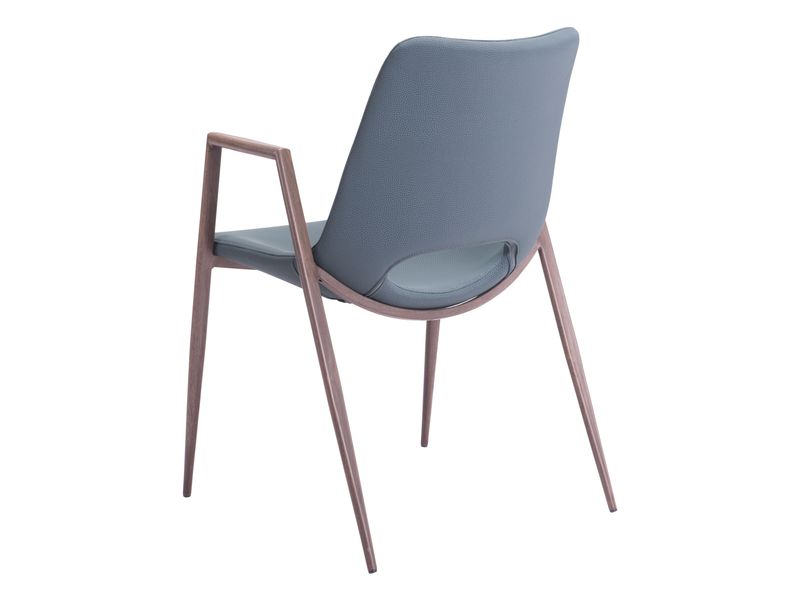Desi Dining Chair Azure Gray & Walnut 6
