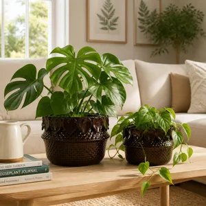 FALLONRUN SET OF 2 BROWN PLANTER 7 (IN) 9