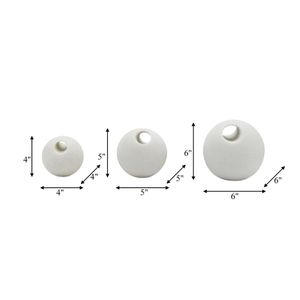 UPTONFIELD SET OF 3 WHITE ORBS 6 (IN) 8