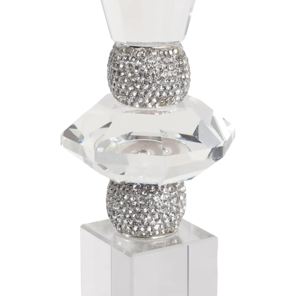 GRANLEYSHAW CLEAR CANDLE HOLDER 11 (IN)