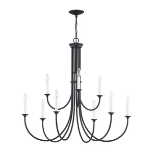 Meadowview 36'' Wide 9-Light Chandelier - Matte Black 2