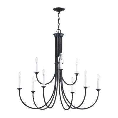 Meadowview 36'' Wide 9-Light Chandelier - Matte Black