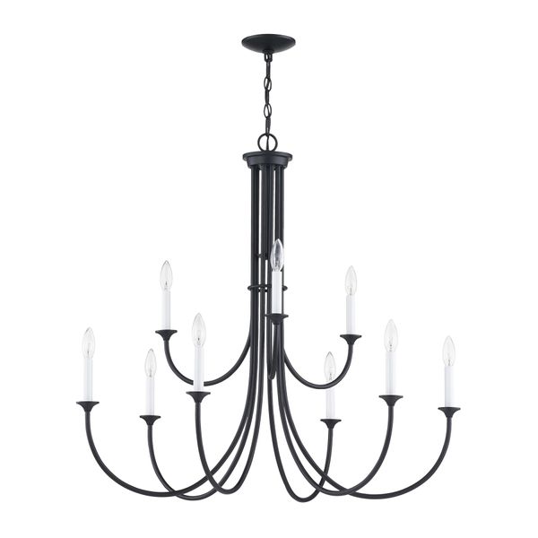 Meadowview 36'' Wide 9-Light Chandelier - Matte Black