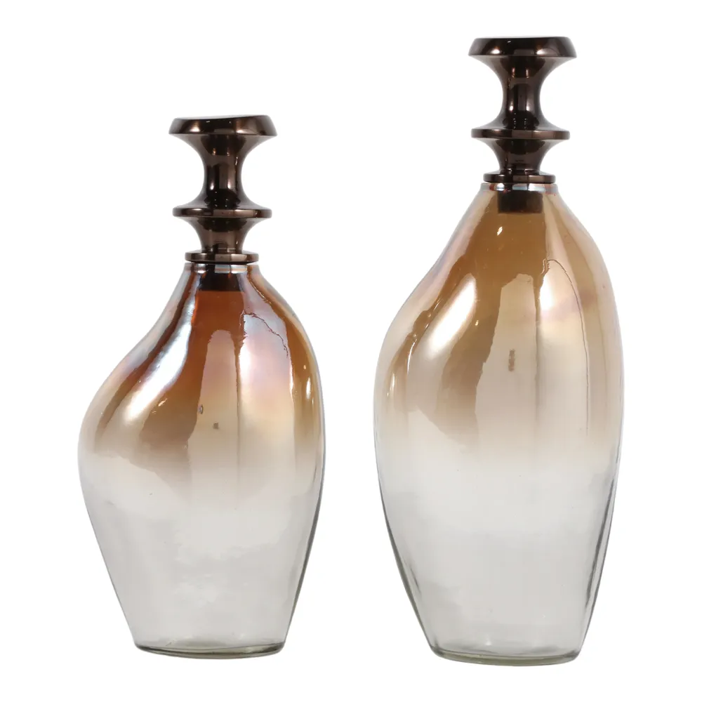 SLATETON SET OF 2 BROWN JARS 13 (IN)