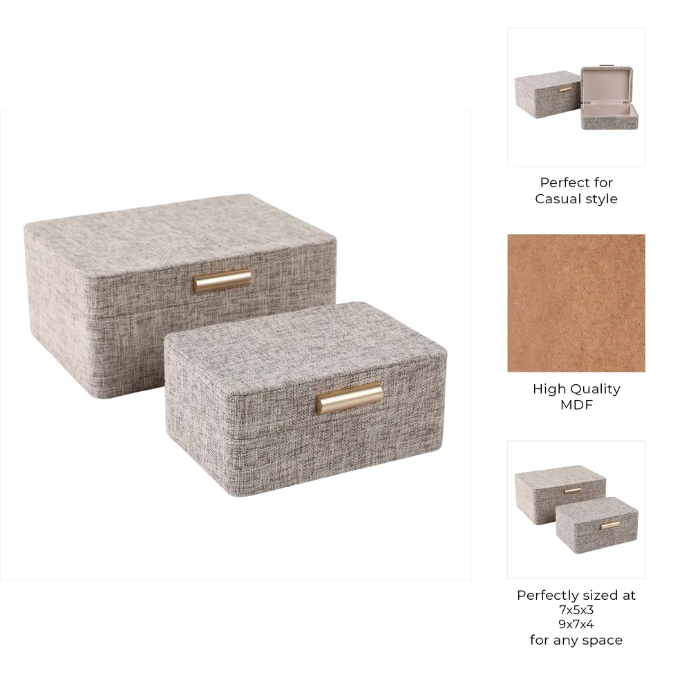 EVERTONPORT SET OF 2 BROWN BOXES 5 (IN)