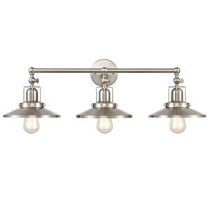 English Pub 28'' Wide 3-Light Vanity Light - Satin Nickel 1