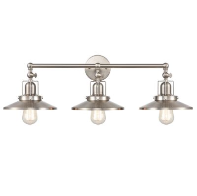 English Pub 28″ Wide 3-Light Vanity Light - Satin Nickel