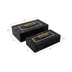 FARGOHAM SET OF 2 BLACK BOXES 5 (IN) 9